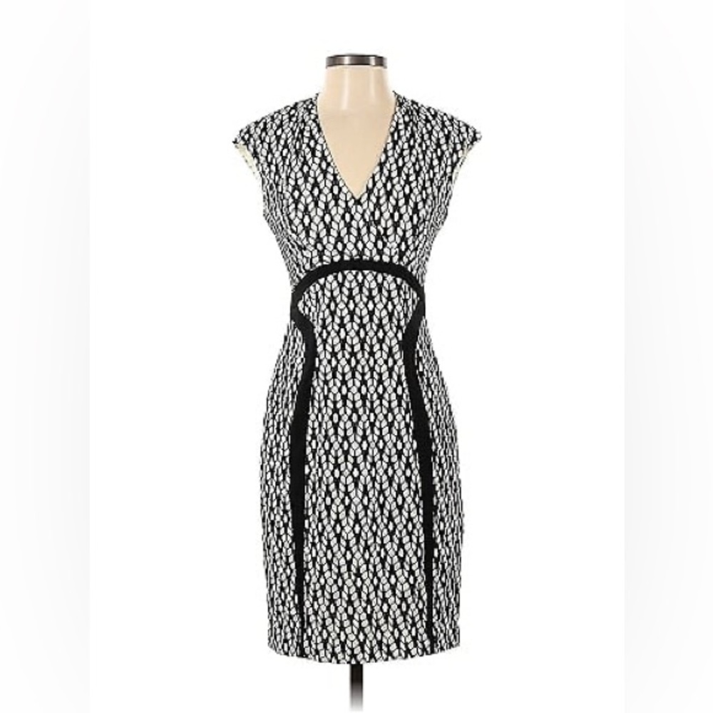 KAY UNGER NY geometric print career DRESS
